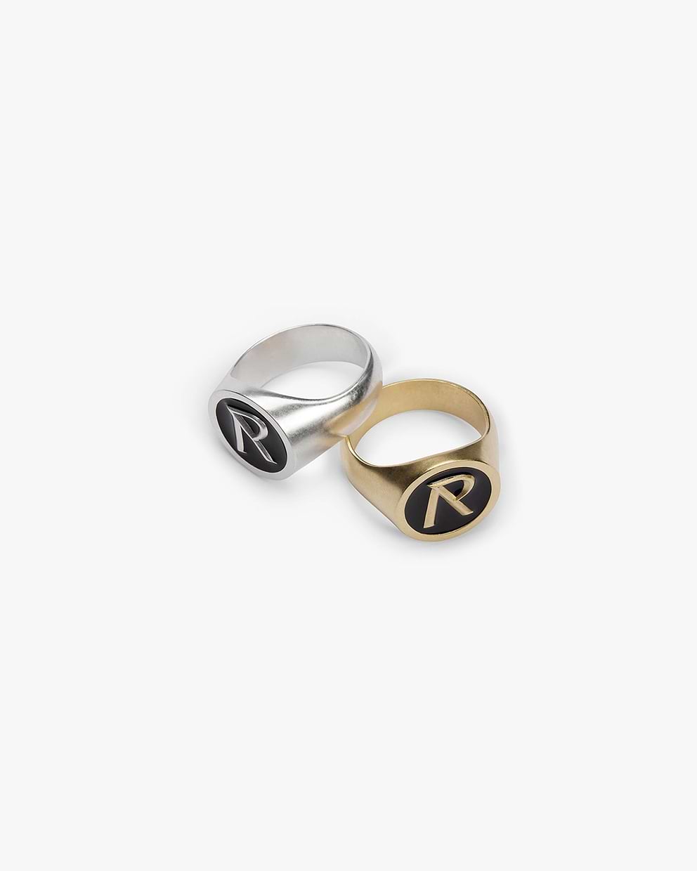 Initial Signet Ring - Brushed Silver